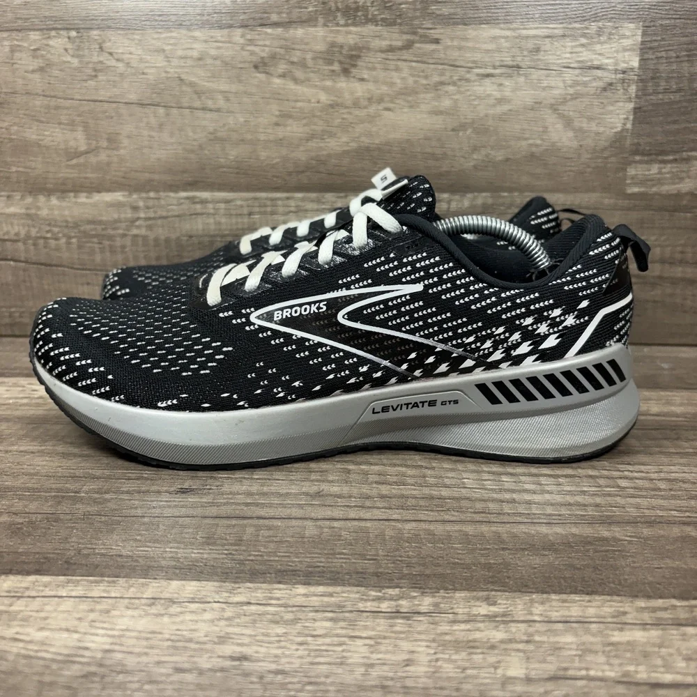 Brooks Levitate GTS 5 Black White Womens US Size 10 1203581B090 Running Shoes